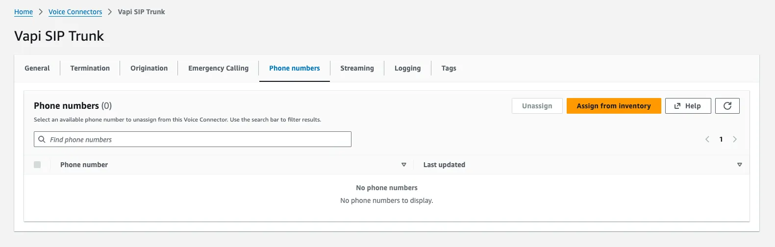 Phone Numbers Tab
