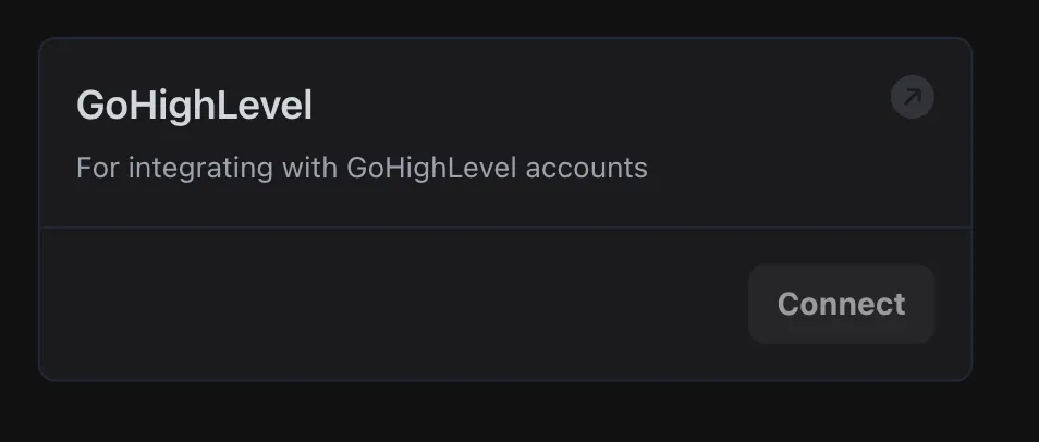 Connect GoHighLevel Account