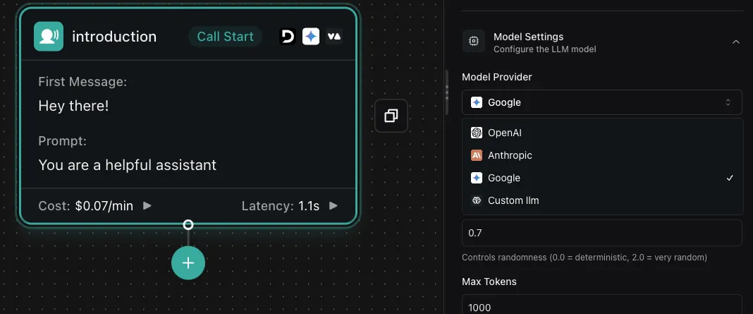 Workflow Google Custom LLM