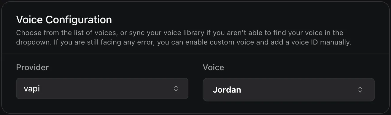 Vapi Voice Provider
