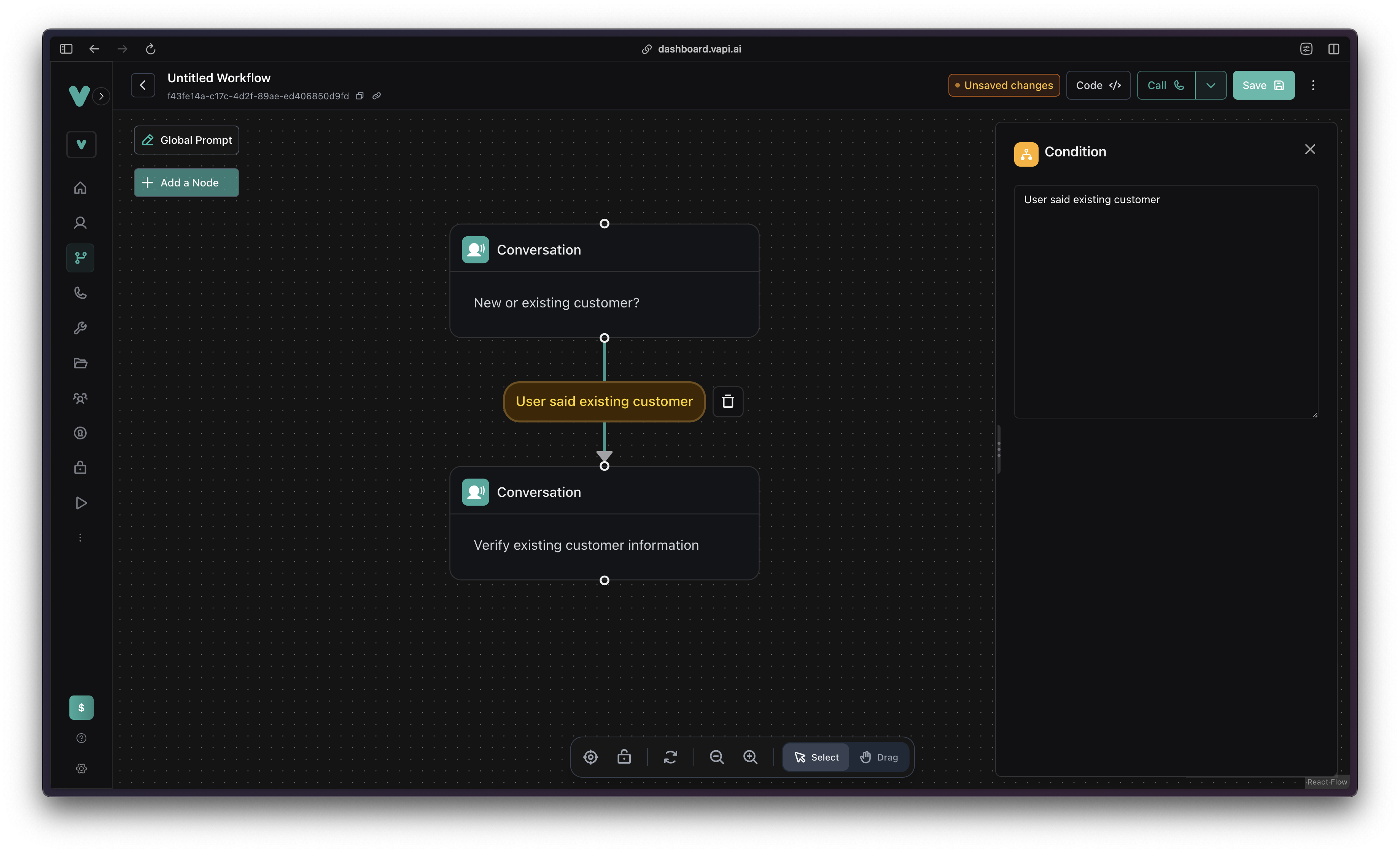 Create workflow interface