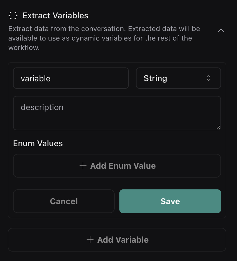 Create workflow interface